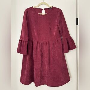 Women’s Burgundy Bell Sleeve Dress